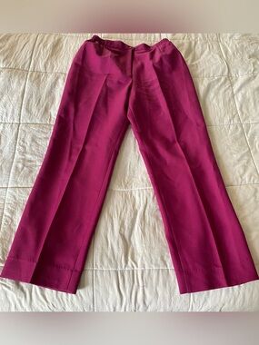 Straight-Leg Dress Pants in Magenta